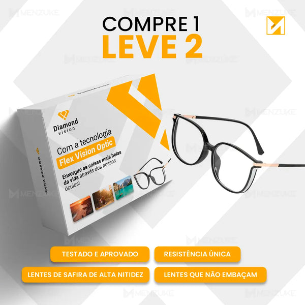 Compre 1 Leve 2 | Óculos Multifocal Diamond Vision (Se Adapta Ao Seu Grau!) + Brinde Exclusivo!🔥