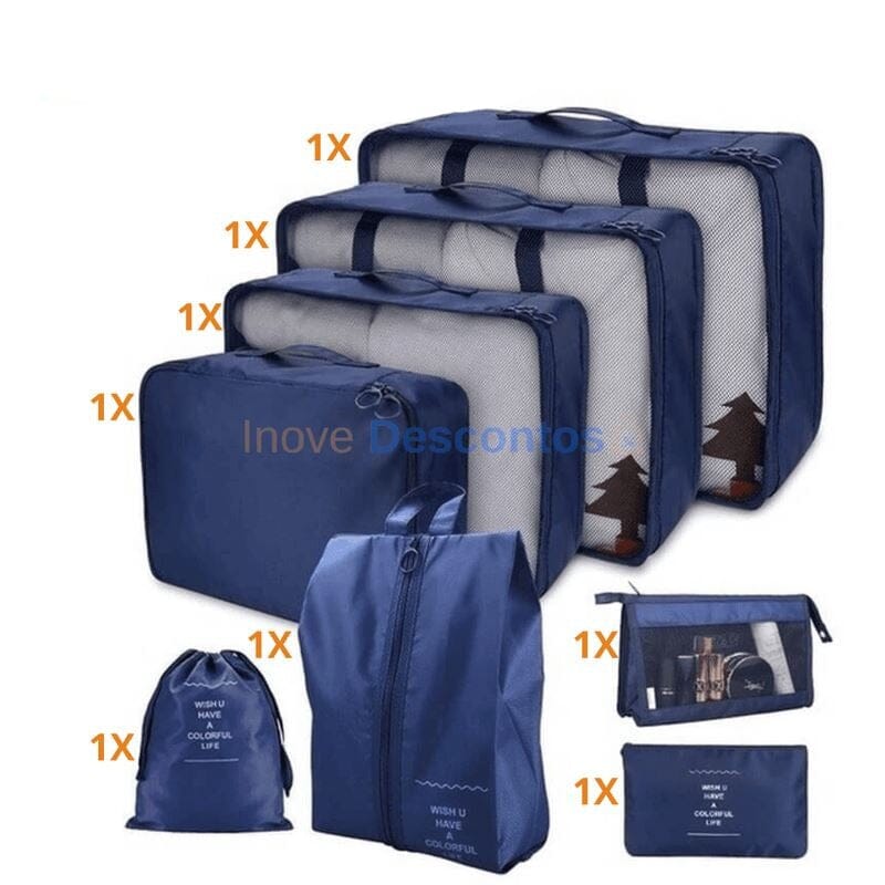 Kit de Bolsas Organizadoras à Prova D'Água 8 Peças